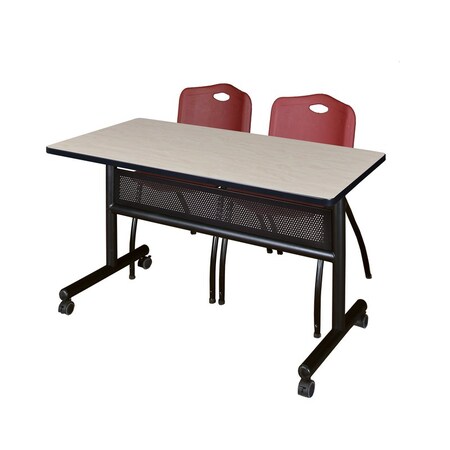 Kobe Rectangle FlipTop Table, 48" W, 29" H, Laminate Top, Maple MKFTM4824PL47BY